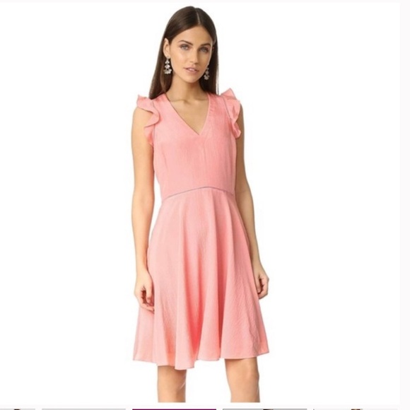 Rebecca Taylor Peach/Pink Silk Ruffle Dress | 2 - Picture 1 of 6